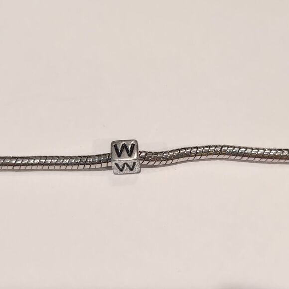 Silver W Spacer Charm for Pandora Style‎ Bracelet - Picture 4 of 5